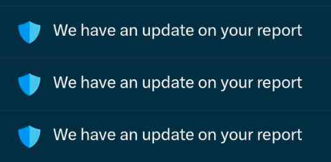 People complain that they submit reports, but the messages they receive say that no violation was found.